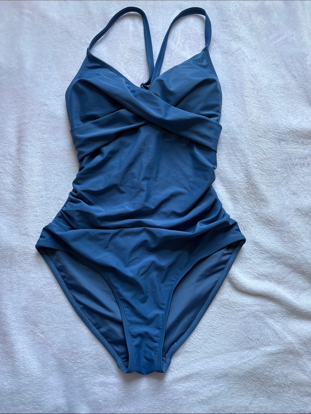 Classic Twist-Front One-Piece Swimsuit - Blue